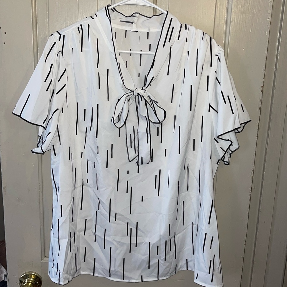 Black and White Blouse